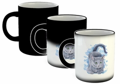 Taza Gato Azul Ruso Retrato En Acuarela - TiendaCubik