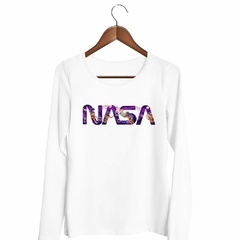 Remera Manga Larga Astronauta Nasa Galaxia