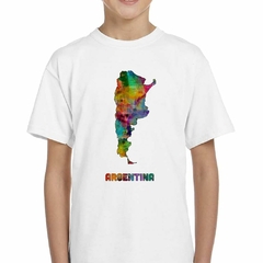 Remera Argentina Cultura Mapa Watercolor - TiendaCubik