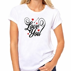 Remera Love You Te Amo Corazones - comprar online