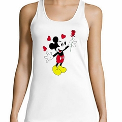 Musculosa Deportiva Mickey Regalando Una Rosa Amor Love - comprar online