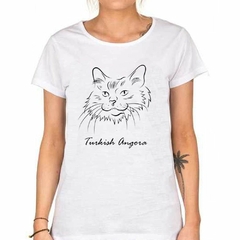 Remera Gato Turkish Angora Vector - TiendaCubik