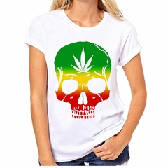 Imagen de Remera Reggae Calavera Cannabis Hoja Musica