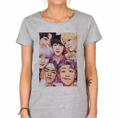 Remera Bts Grupo Musica Dibujo Color - TiendaCubik