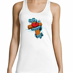 Musculosa Deportiva Love Sometimes Hurts Heart Cross