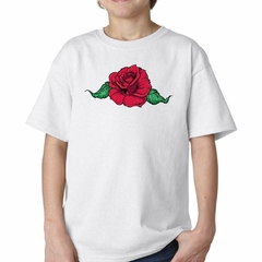 Remera Flor Rosa Roja Hojas Naturaleza Art - TiendaCubik