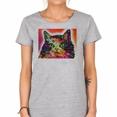 Remera Gato Dibujo Pintura Colores Art - comprar online