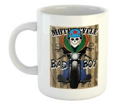 Taza Motorcycle Bad Boy Skull