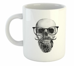 Taza Calavera Con Barba Y Anteojos