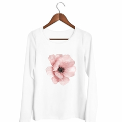 Remera Manga Larga Flor Rosa Garden Flower Naturaleza