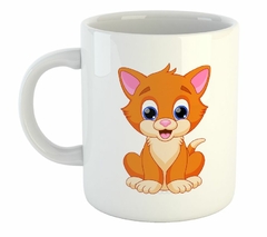 Taza Gato Naranja Animado Dibujo