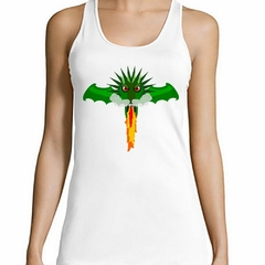 Musculosa Deportiva Dragon Head Breathing Fire Fuego