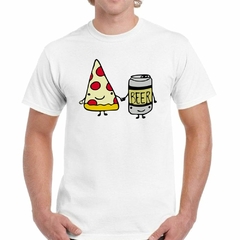 Remera Amor Amistad Pizza Y Cerveza De La Mano - tienda online