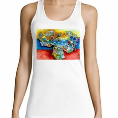 Musculosa Deportiva Venezuela Mapa Bandera Dibujo Cultura