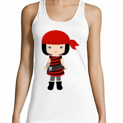 Musculosa Deportiva Girl Pirate Kid Dibujo Pirata