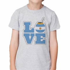 Remera Love Argentina Mate Cultura Celeste Frase - tienda online