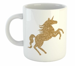 Taza Caballo Unicornio Dorado Silueta