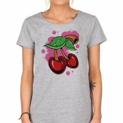 Remera Cerezas Dibujo Alimento Fruta Verd - comprar online