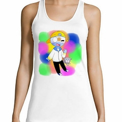 Musculosa Deportiva Dibujo Diseño Argentina Gato Color