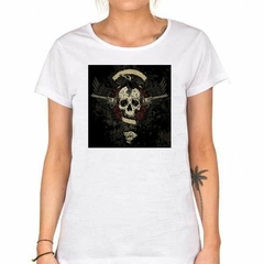 Remera Calavera Con Armas El Texto Que Quieras - tienda online