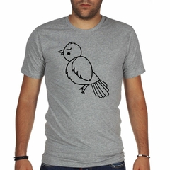 Remera Pajaro Feliz Silueta Vector - tienda online