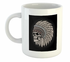 Taza Skull Aztec Feathers Calavera Plumas