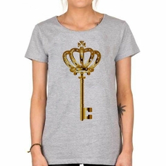 Imagen de Remera Gold Key Llave Dorada Corona Dibujo