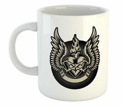 Taza Corazon Con Alas Prendido Fuego Art