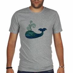 Remera Ballena Azul Turquesa Celeste Abstract en internet