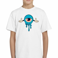 Remera Ojo Art Caricatura Celeste