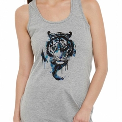 Musculosa Deportiva Tigre Pintado En Acuarela