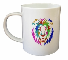 Taza Leon Cabeza Colores Art - comprar online