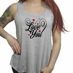 Musculosa Love You Te Amo Corazones