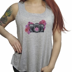 Musculosa Camara Flores Rosa Pasion