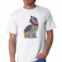 Remera Gato Dibujo Mandalas Colores en internet