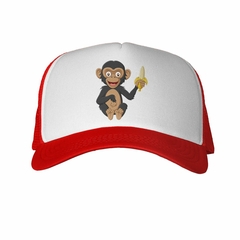 Gorra Mono Con Banana En La Mano Sonriendo en internet