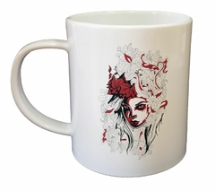 Taza Mujer Rodeada De Flores Artwork - comprar online