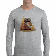 Remera Manga Larga Robot Galaxia Planeta Naranja - comprar online