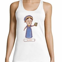 Musculosa Deportiva Jane Austen Novelista Libros Dibujo Art