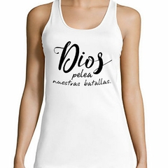 Musculosa Deportiva Dios Pelea Nuestras Batallas