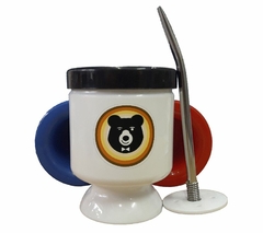 Mate Oso Con Barbijo Popart Retro - comprar online