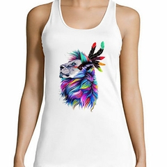 Musculosa Deportiva Leon Melena Colores Plumas Art