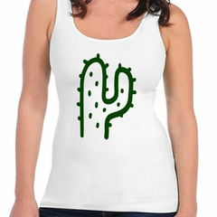 Musculosa Deportiva Cactus Silueta Vector Art