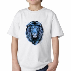 Remera Leon Azul Cara Salvaje Animal - comprar online