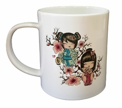 Taza Geisha Girls Abanico Japones Flores - comprar online