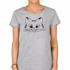 Remera Gato Cara Sacando Lengua Vector