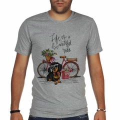 Remera Life Is A Beautifull Ride Perro Bici