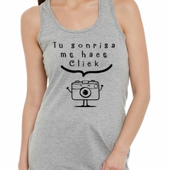 Musculosa Deportiva Tu Sonrisa Me Hace Click Camara - comprar online