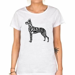 Remera Gran Danes Vector Silueta Dog - tienda online