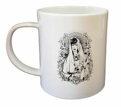 Taza Mujer Cruz Religion Calavera Flores - comprar online